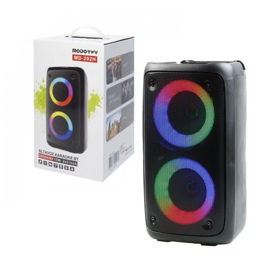 MODORWY SPEAKER MD202H KARAOKE/MICROPHONE/USB/SD/FM/AUX BLACK MODORWY SPEAKER MD202H KARAOKE/MICROPHONE/USB/SD/FM/AUX BLACK